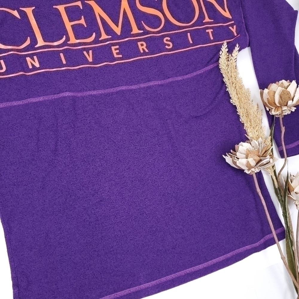 Clemson Tigers Women Oversized Pajama Feel Top XS - Picture 8 of 8